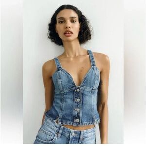 Zara Blue Denim Tank Top